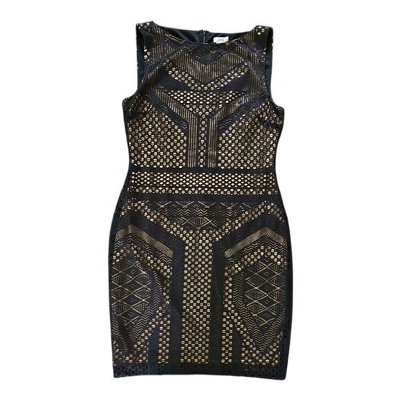 Cache Black Mesh Lace Illusion Cocktail Party Dress Size 14 Whimsy Goth Grunge - Picture 1 of 8